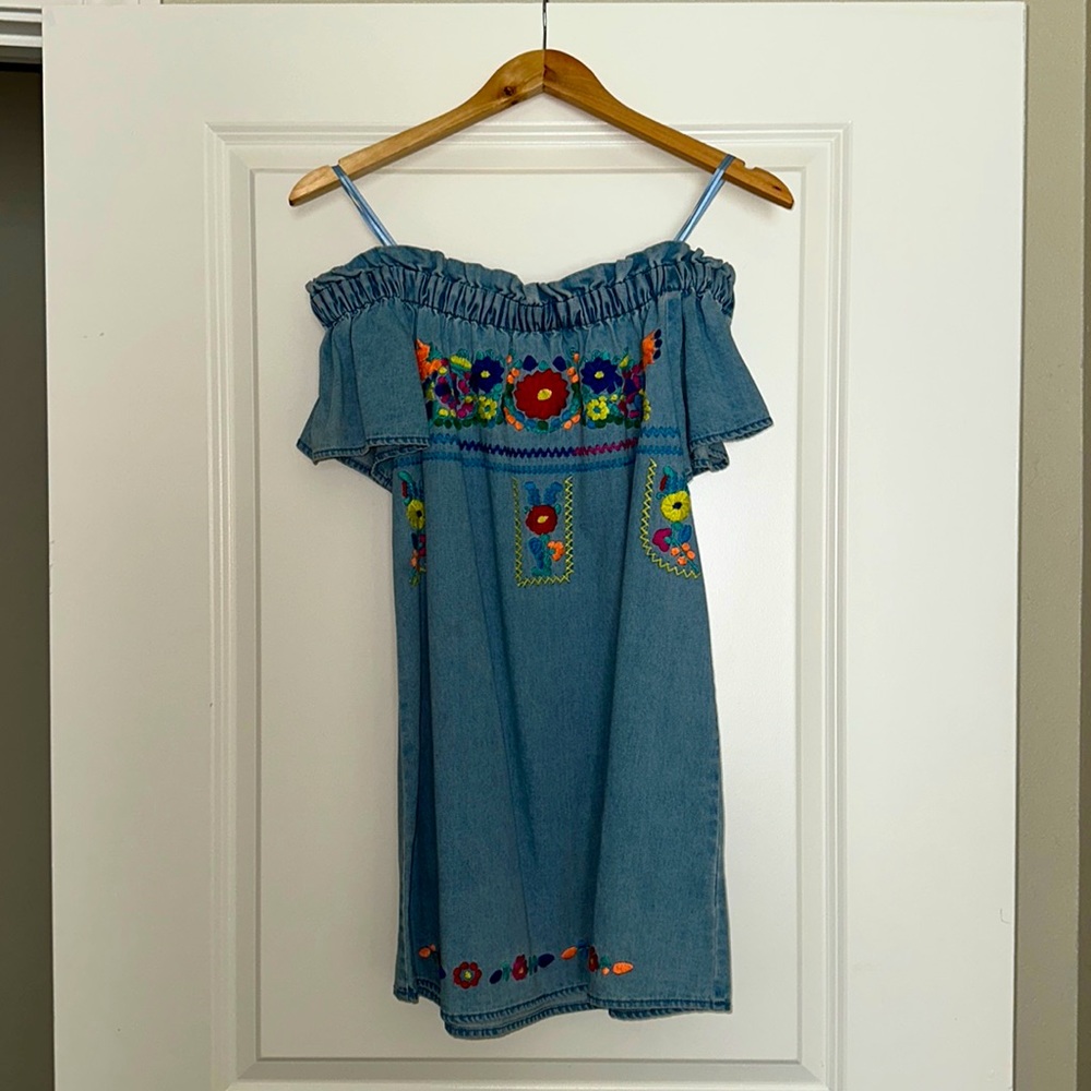 Signature8 Off the Shoulder Denim Dress